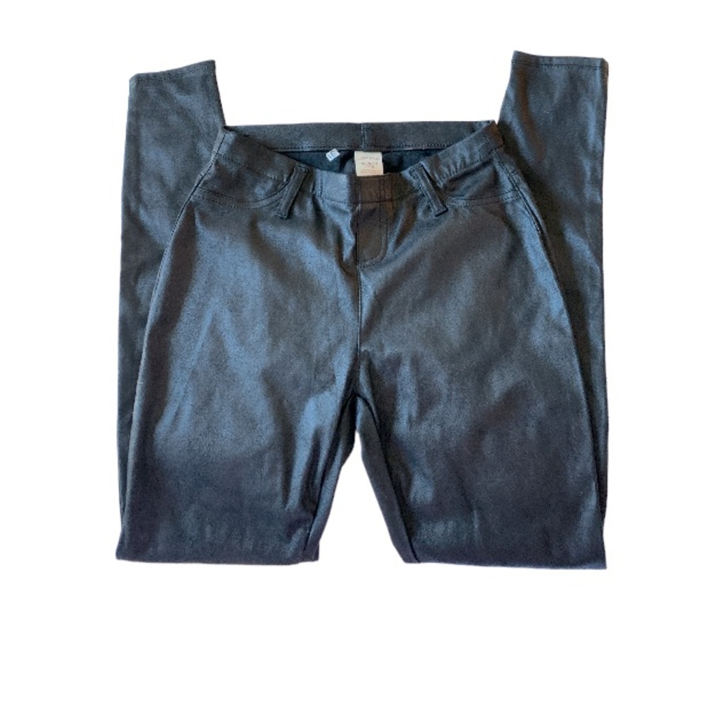 Faded Glory Faux Leather Black Pull On Pants, Size XS